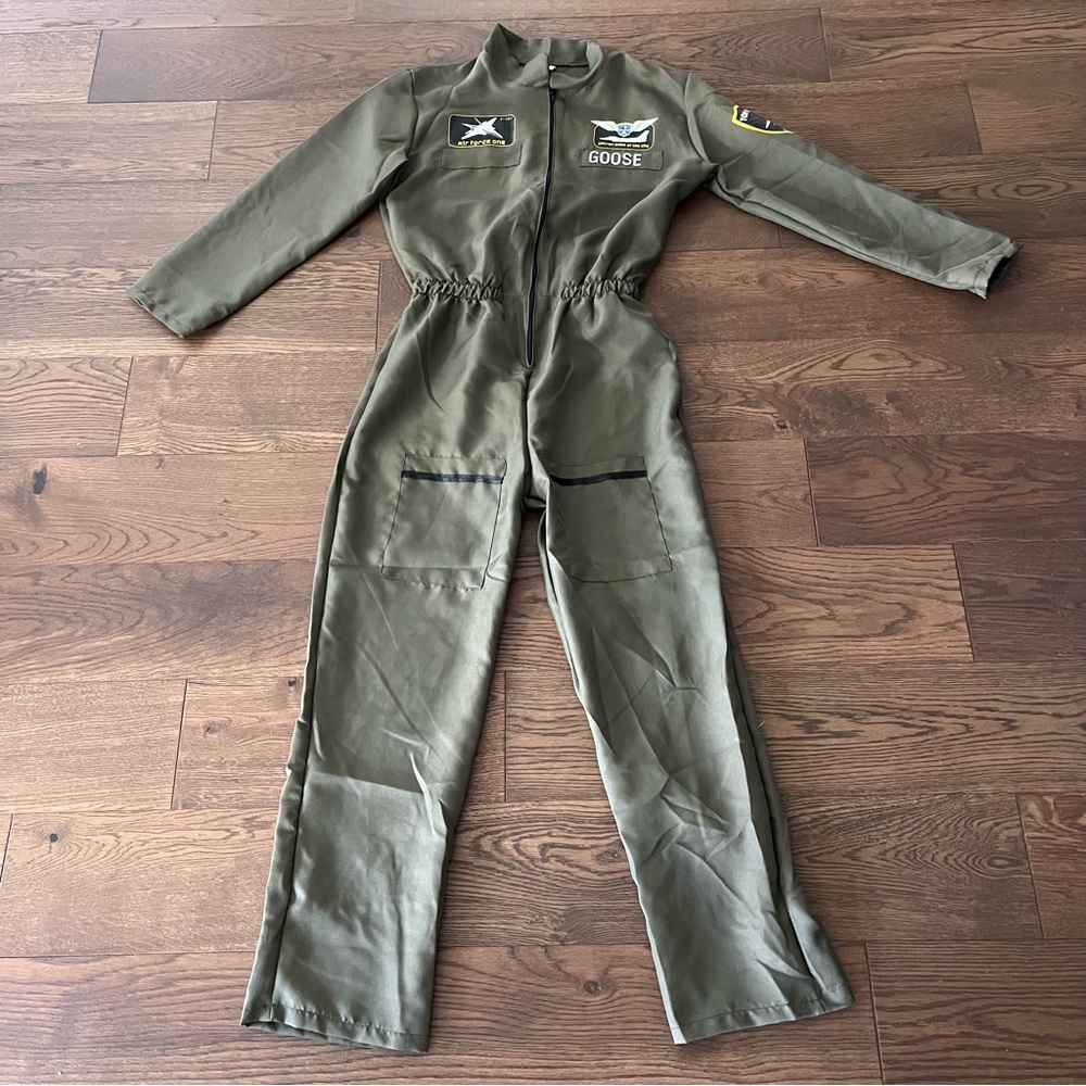 Top Gun GOOSE Flight Suit COSTUME Lightweight Polyester Adult Small Youth Large